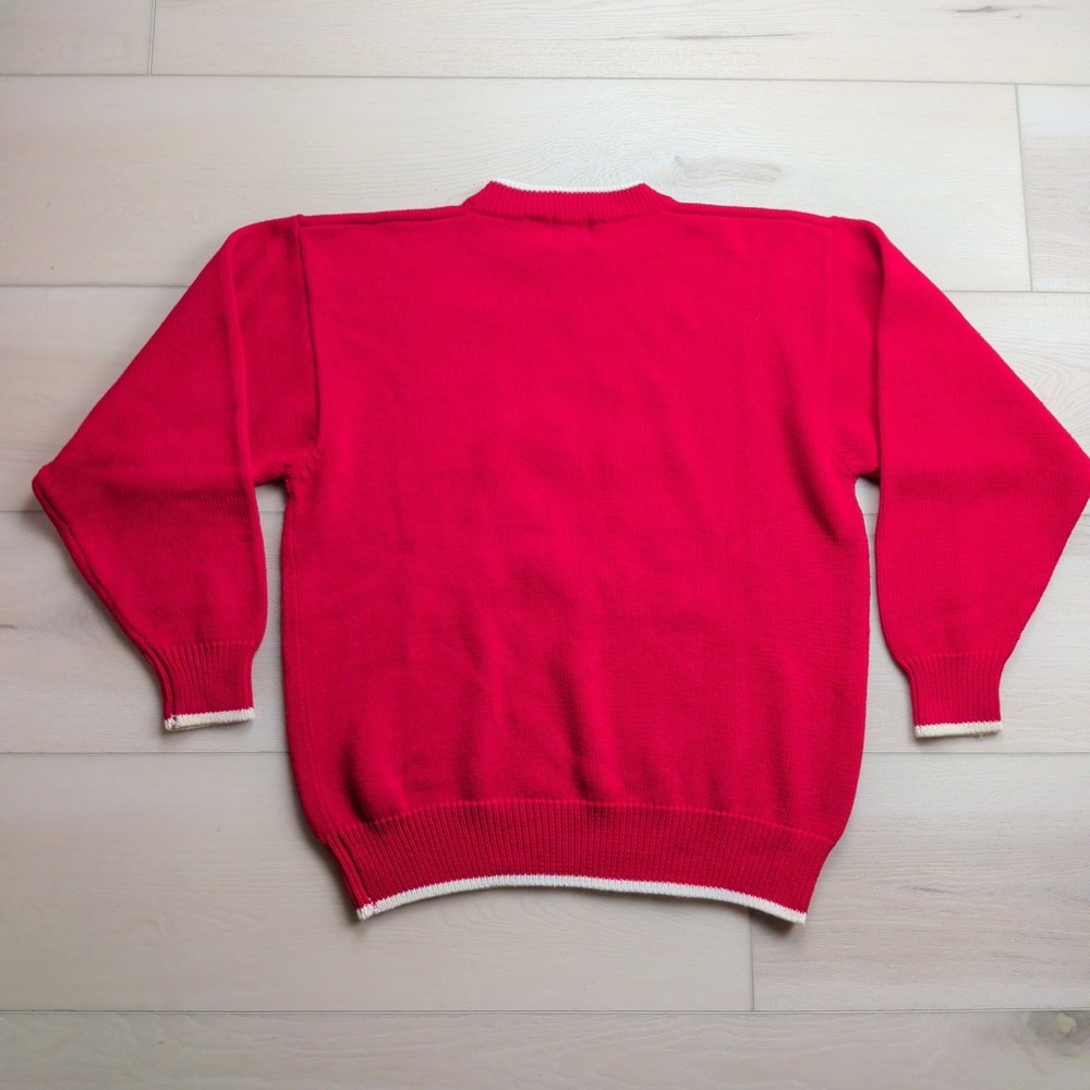 Vintage 90s‎ Cotton Traders Sweater Mens L Golf Postage Stamp Knit USA Americana - Picture 6 of 13